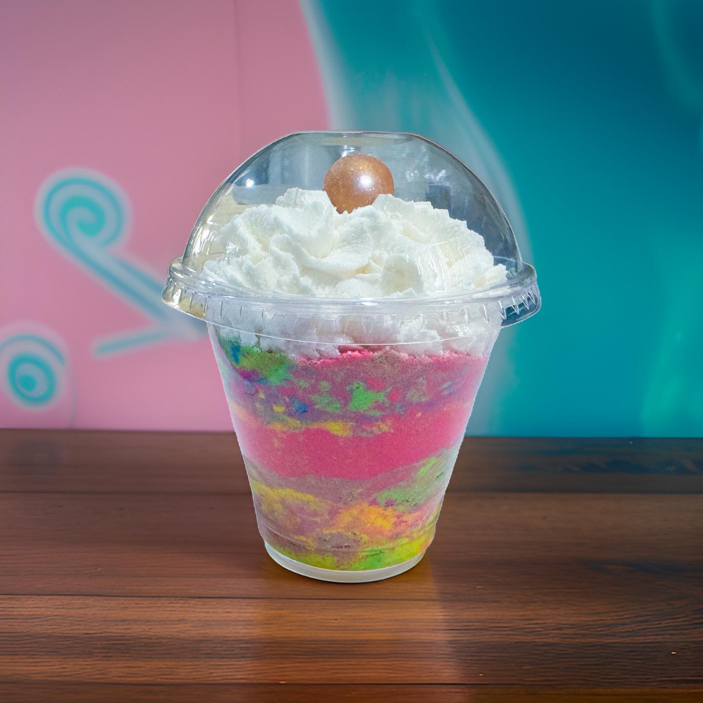 Rainbow Sherbet Milk Shake Bath Bomb with Bubble Frosting